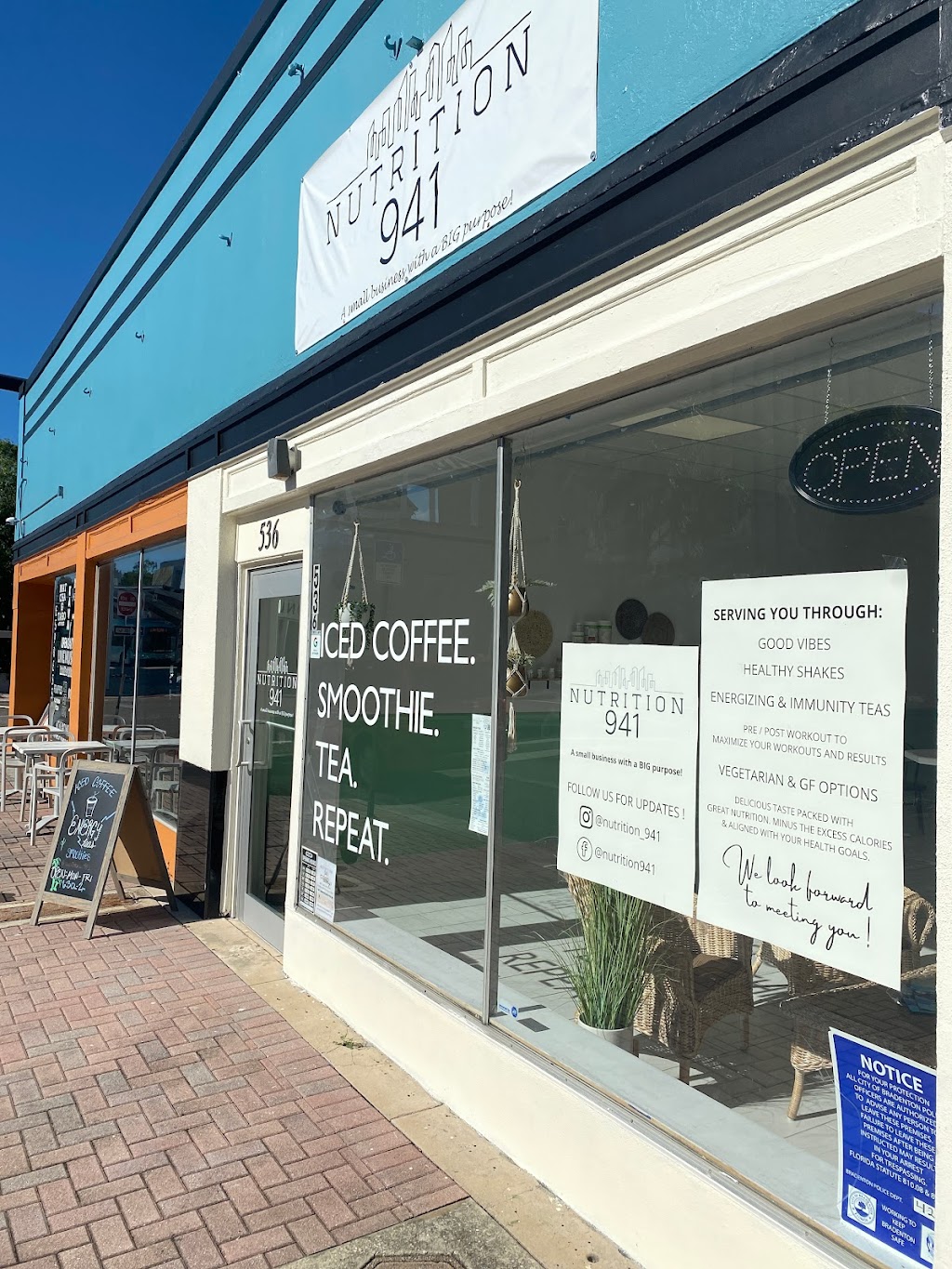 Nutrition 941 | restaurant | 536 13th St W, Bradenton, FL 34205, USA | 9419002007 OR +1 941-900-2007