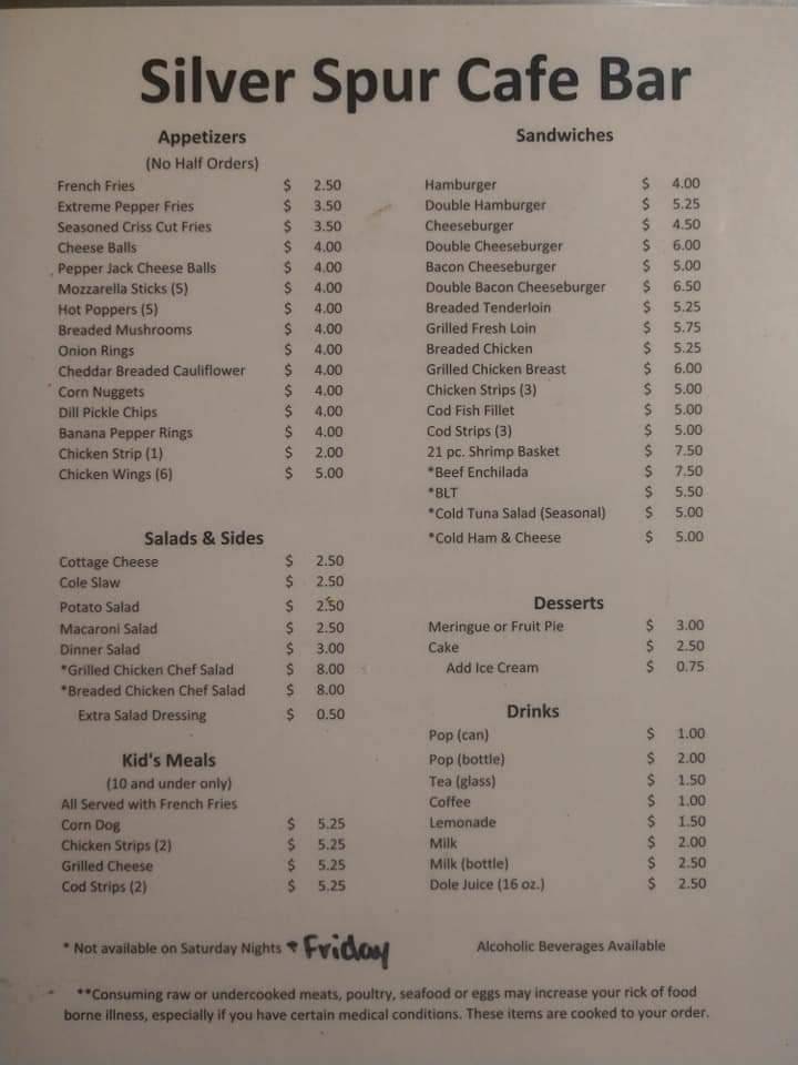 Silver Spur Cafe & Bar | restaurant | 113 Broadway # 4, Grand River, IA 50108, USA | 6417735830 OR +1 641-773-5830