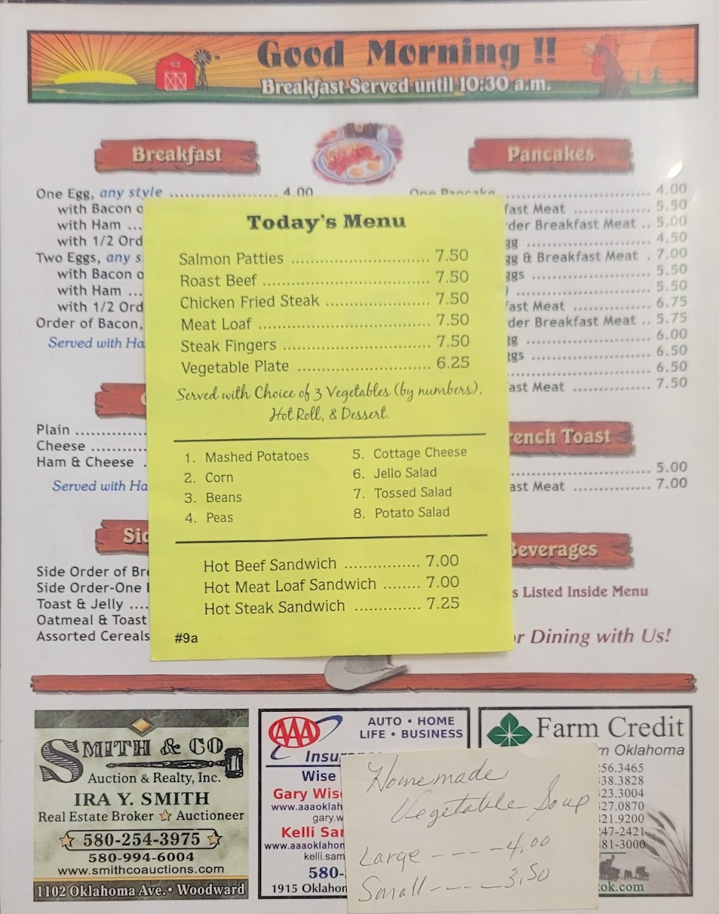 Mooreland Cafe | restaurant | 401 SW 6th St, Mooreland, OK 73852, USA | 5809949310 OR +1 580-994-9310