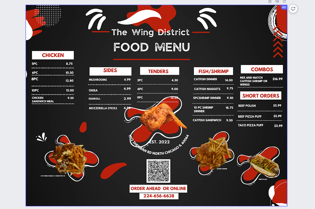 The Wing District | restaurant | 1712 Sheridan Rd, North Chicago, IL 60064, USA | 2246566638 OR +1 224-656-6638