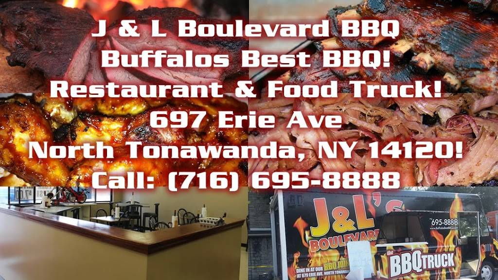 J&L BOULEVARD BBQ | restaurant | 697 Erie Ave, North Tonawanda, NY 14120, USA | 7166958888 OR +1 716-695-8888