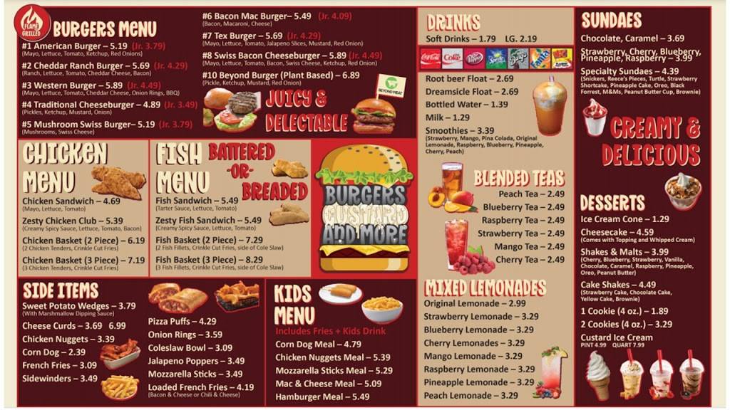 Burgers Custard & More | restaurant | 3810 Durand Ave, Racine, WI 53405, USA | 2624567283 OR +1 262-456-7283
