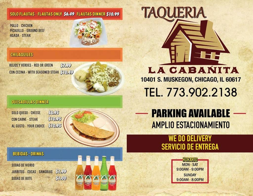 La Cabanita | restaurant | 10401 S Muskegon Ave, Chicago, IL 60617, USA | 7739022138 OR +1 773-902-2138