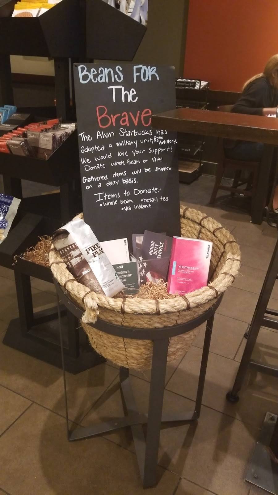 Starbucks | cafe | 252A South, Hwy 35 Bypass, Alvin, TX 77511, USA | 2812992278 OR +1 281-299-2278