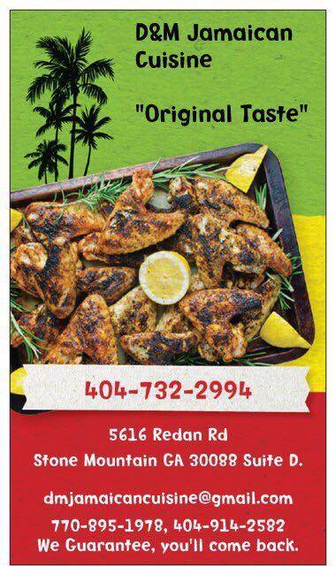 D&M Jamaican Cuisine | restaurant | 5616 Redan Rd, Stone Mountain, GA 30088, USA | 6785875192 OR +1 678-587-5192
