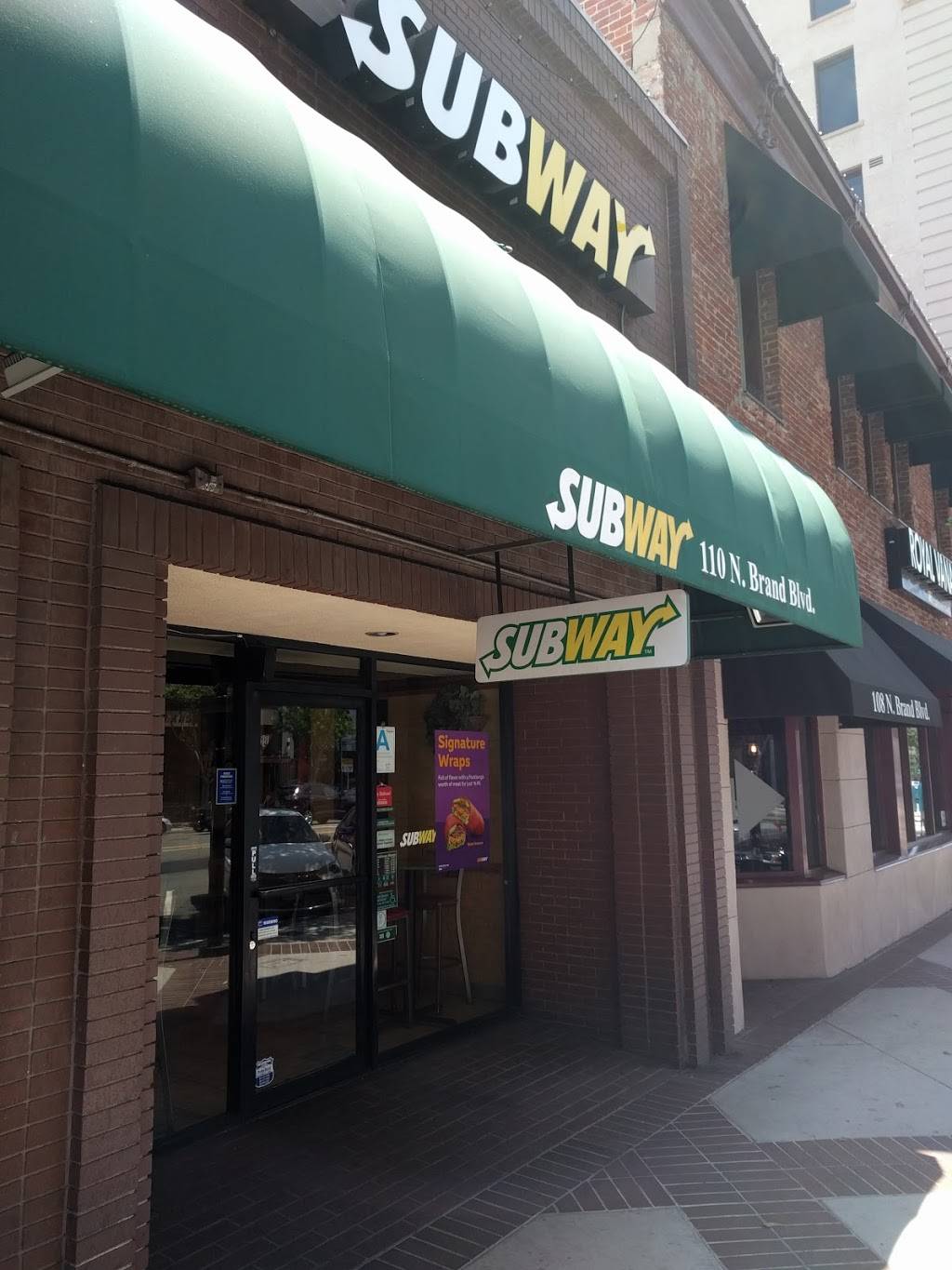 Subway Restaurants | restaurant | 110 N Brand Blvd, Glendale, CA 91203, USA | 8182440411 OR +1 818-244-0411