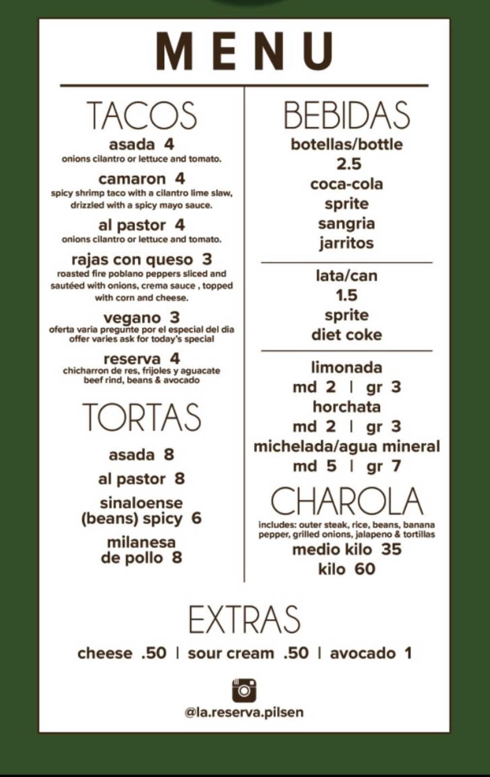 La Reserva | restaurant | 1165 W 18th St, Chicago, IL 60608, USA | 7733199487 OR +1 773-319-9487