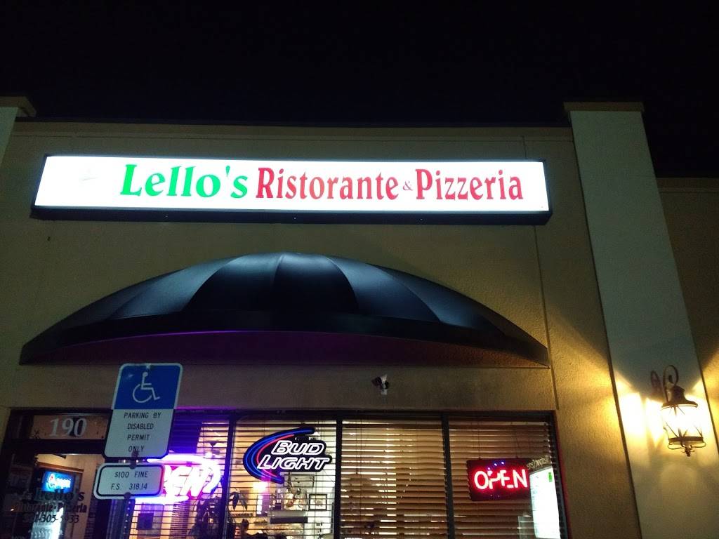 Lellos Ristorante Pizzeria | restaurant | 2025 Murrell Rd, Rockledge, FL 32955, USA | 3213055933 OR +1 321-305-5933