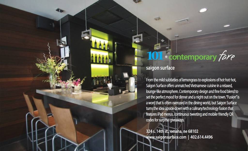 Saigon Surface | restaurant | 324 S 14th St, Omaha, NE 68102, USA | 4026144496 OR +1 402-614-4496
