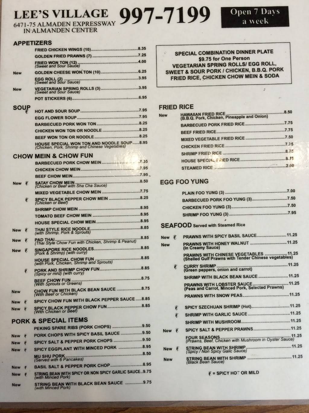 Lees Village | restaurant | 6471 Almaden Expy, San Jose, CA 95120, USA | 4089977199 OR +1 408-997-7199