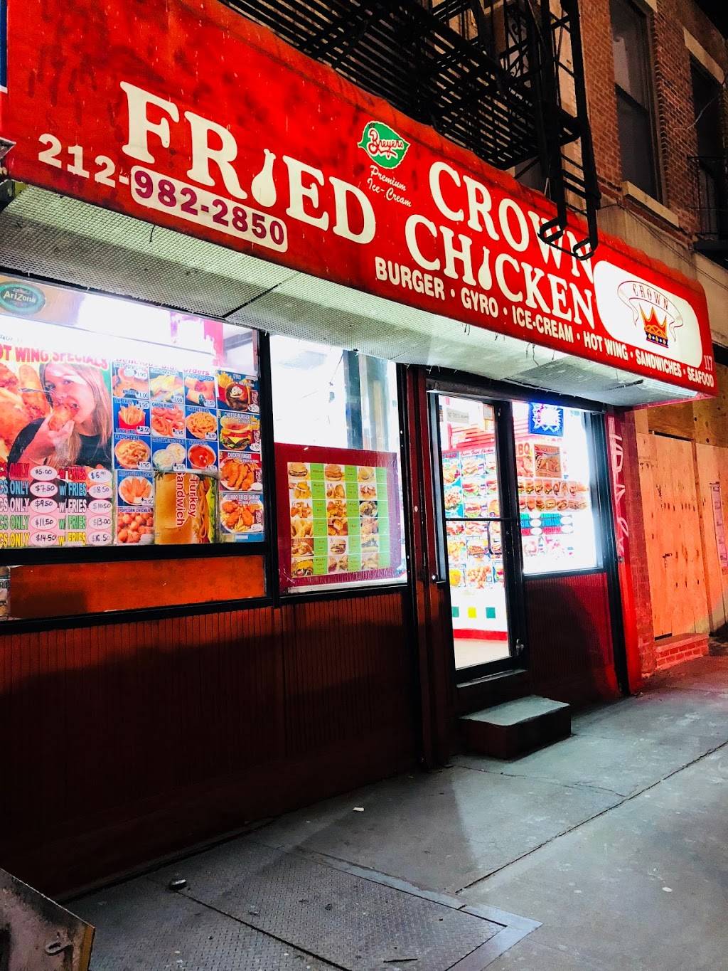 Crown Fried Chicken | restaurant | 117 Avenue D, New York, NY 10009, USA | 2129822850 OR +1 212-982-2850