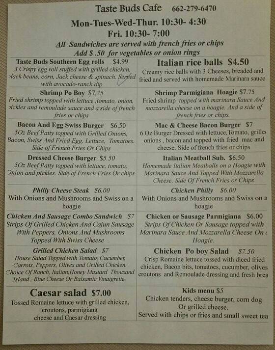 Taste Buds Cafe | restaurant | 1530 Constitution Dr, Iuka, MS 38852, USA | 6622796470 OR +1 662-279-6470