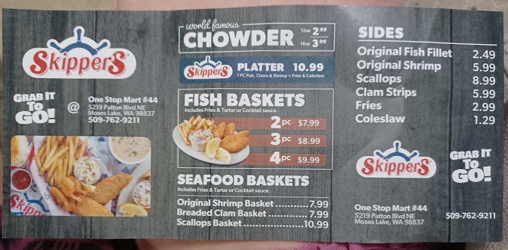 Skippers | restaurant | 5219 Patton Blvd NE, Moses Lake, WA 98837, USA | 5097629211 OR +1 509-762-9211