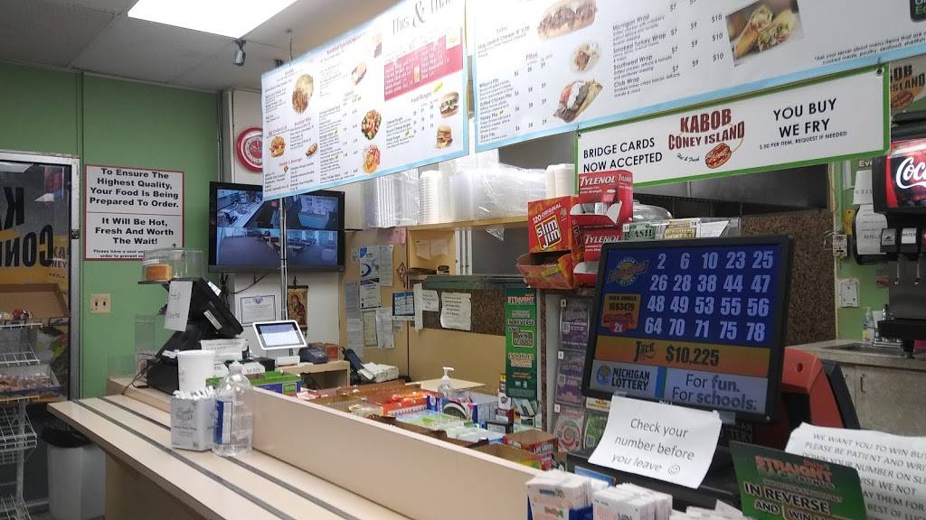 Kabob Coney Island | restaurant | 21700 Greenfield Rd #120, Oak Park, MI 48237, USA | 2489680150 OR +1 248-968-0150