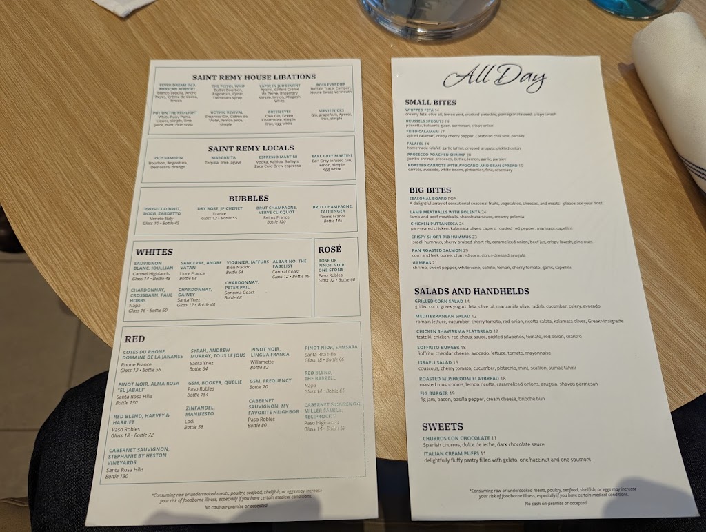 Saint Remy | restaurant | 1601 State St, Santa Barbara, CA 93101, USA | 8059750660 OR +1 805-975-0660