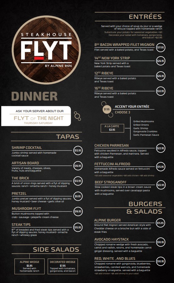 FLYT Steakhouse | restaurant | 372 Main St, Deadwood, SD 57732, USA | 6055711263 OR +1 605-571-1263