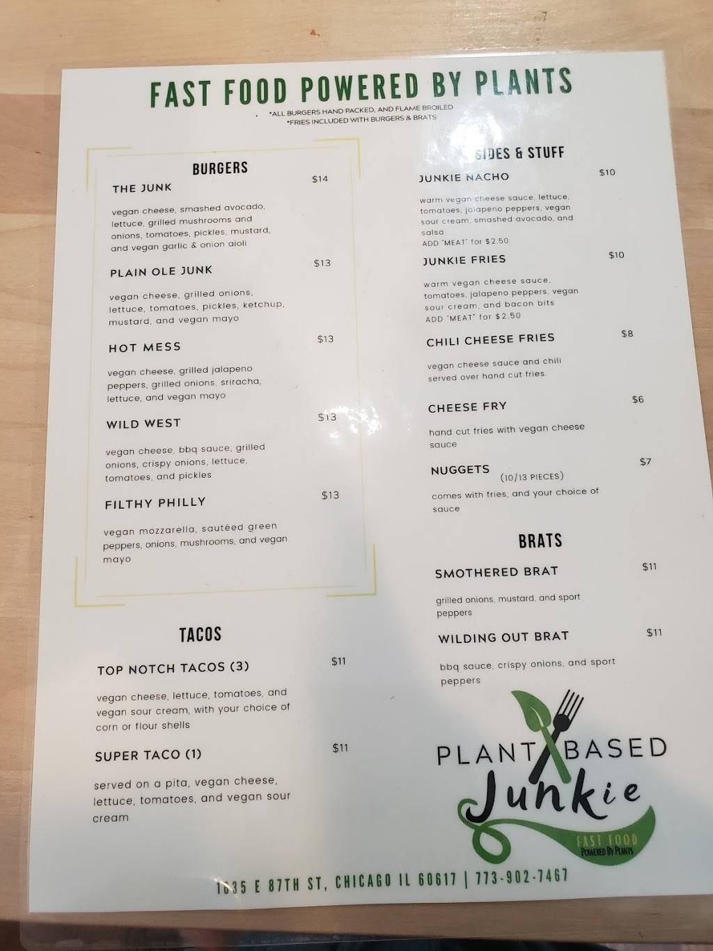 Plant Based Junkie | restaurant | 1635 1/2 E 87th St, Chicago, IL 60617, USA | 7739027467 OR +1 773-902-7467