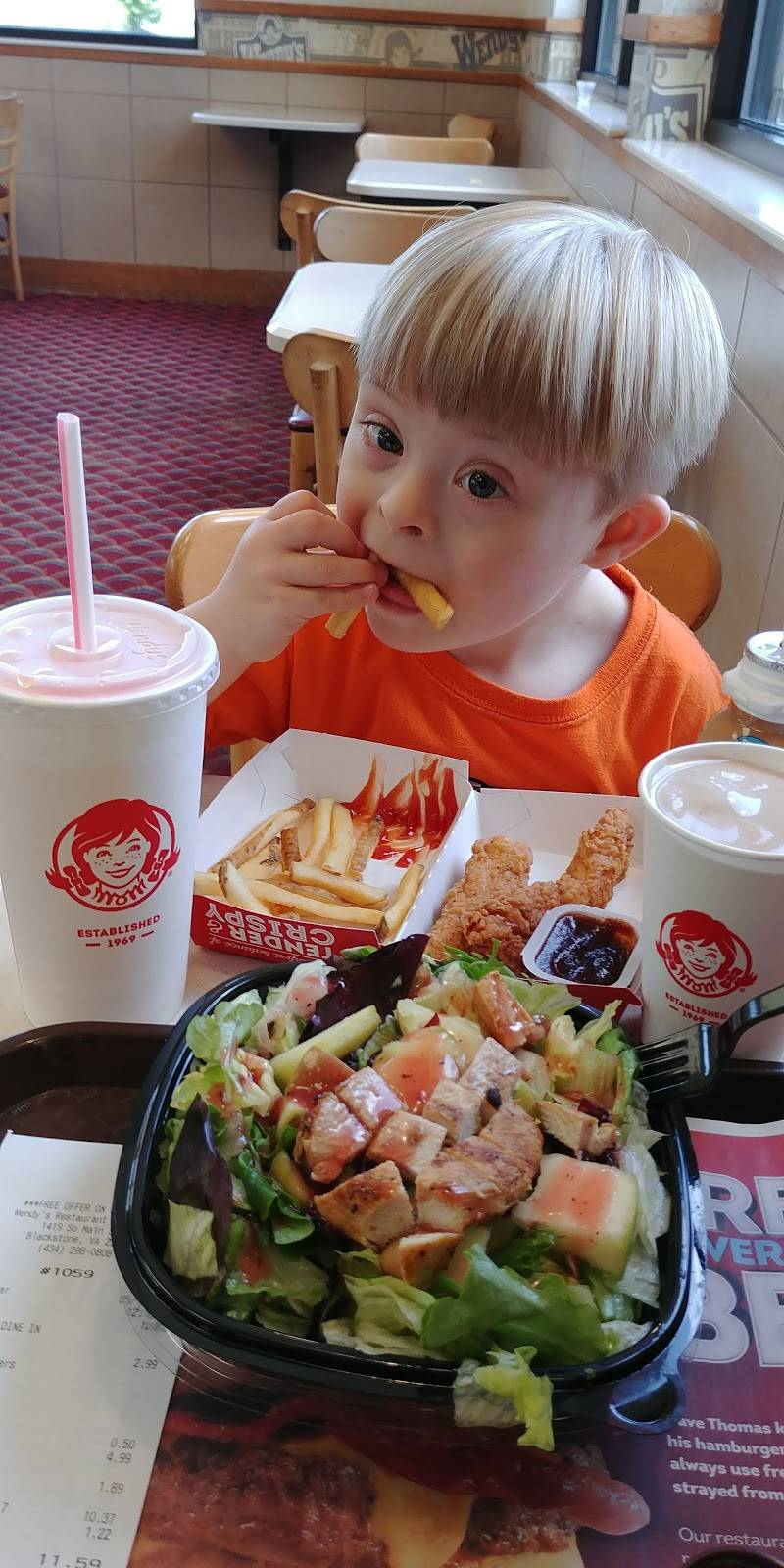 Wendys | restaurant | 1419 S Main St, Blackstone, VA 23824, USA | 4342980808 OR +1 434-298-0808