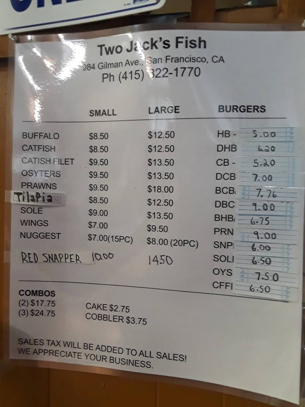 Two Jacks | restaurant | 984 Gilman Ave, San Francisco, CA 94124, USA | 4158221770 OR +1 415-822-1770