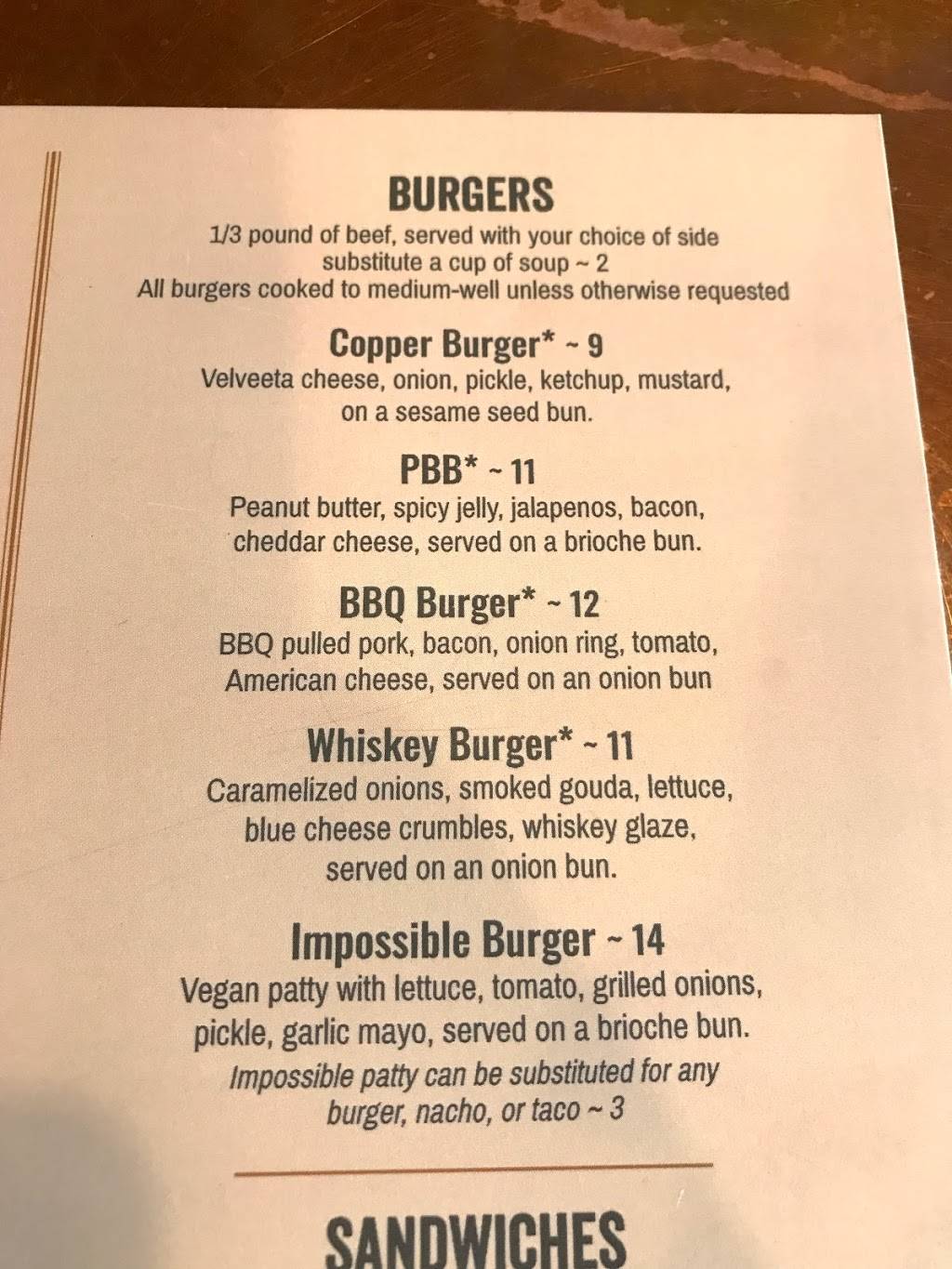 Copper Athletic Club | restaurant | 133 W Michigan Ave, Marshall, MI 49068, USA | 2695588222 OR +1 269-558-8222