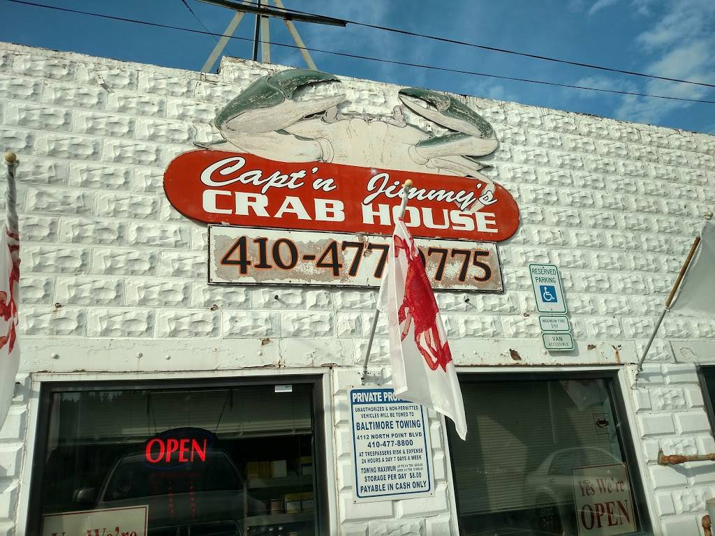 Captain Jimmys Crab House | restaurant | 7214 North Point Rd, Sparrows Point, MD 21219, USA | 4104770775 OR +1 410-477-0775