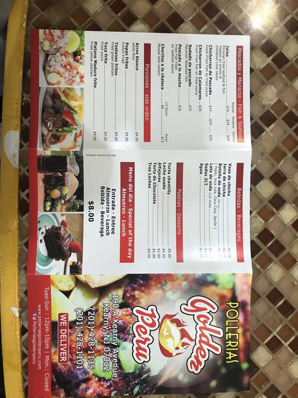 Pollerias Golden Peru | restaurant | 190A Kearny Ave, Kearny, NJ 07032, USA | 2014281135 OR +1 201-428-1135