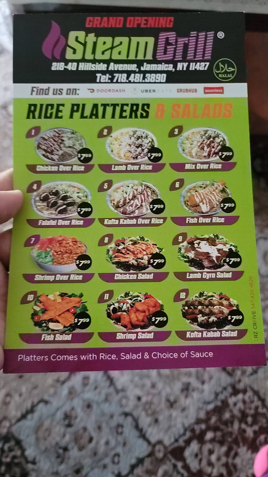 Steam Grill Halal Food | restaurant | 218-40 Hillside Avenue, Queens, NY 11427, USA | 7184813890 OR +1 718-481-3890