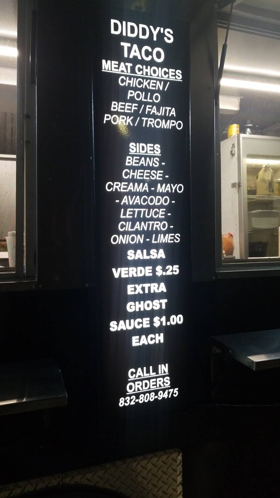 Diddys Tacos | restaurant | 1602 Farm to Market 1960 Rd W, Houston, TX 77090, USA | 8328089475 OR +1 832-808-9475