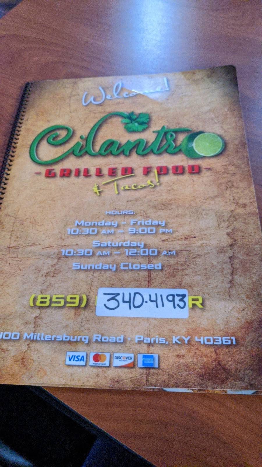 Cilantro | restaurant | 400 Millersburg Rd, Paris, KY 40361, USA | 8593404193 OR +1 859-340-4193