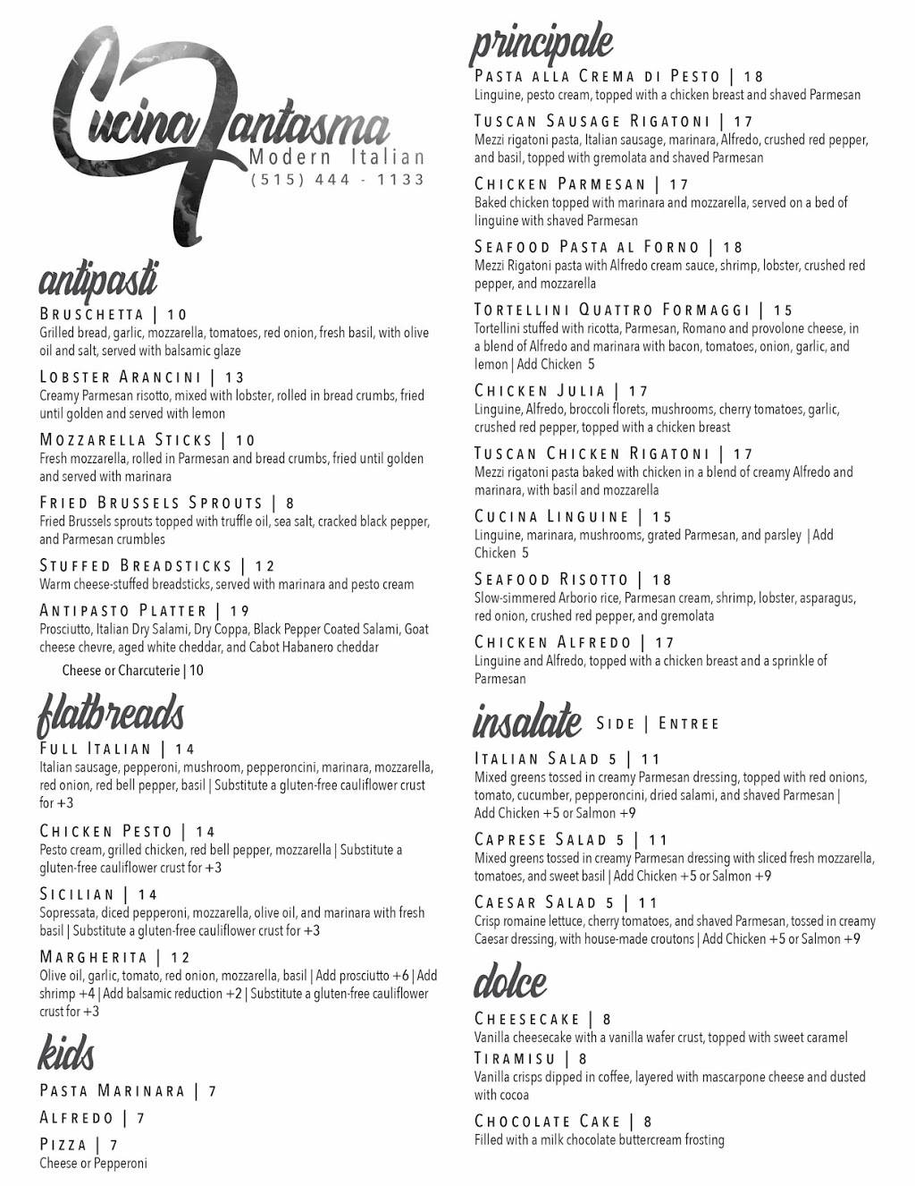 Cucina Fantasma DSM | restaurant | 11865 Hickman Rd, Urbandale, IA 50323, USA | 5154441133 OR +1 515-444-1133