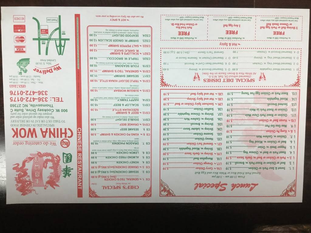 China Wok | restaurant | 3375 # C, 900 W Cooksey Dr, Thomasville, NC 27360, USA | 3364720175 OR +1 336-472-0175
