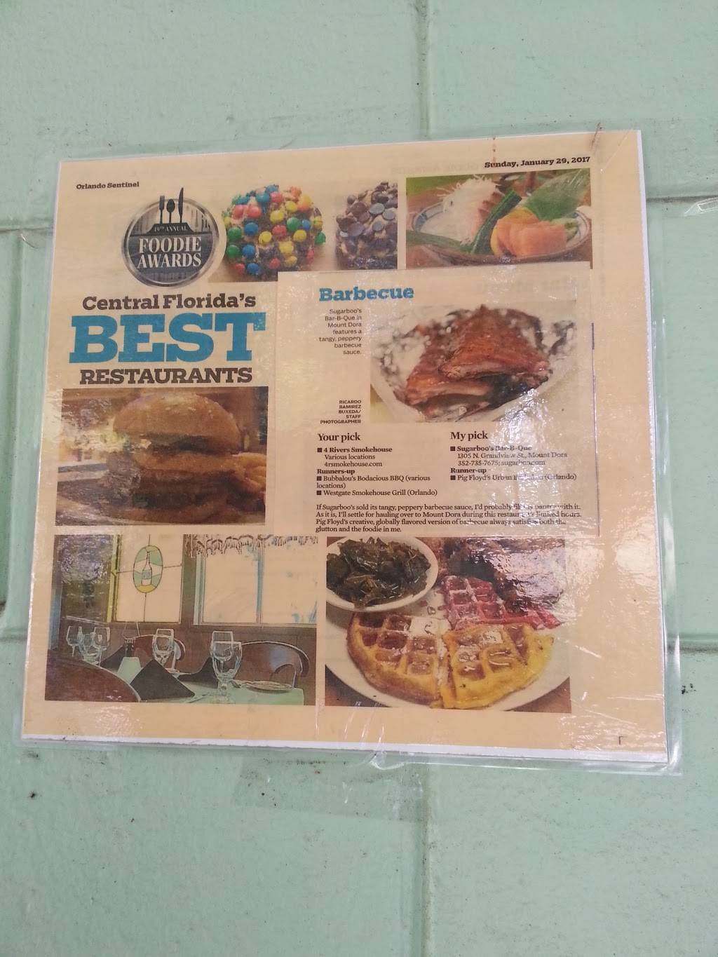 Sugar Boos Bar-B-Que | restaurant | 1305 N Grandview St, Mt Dora, FL 32757, USA | 3527357675 OR +1 352-735-7675