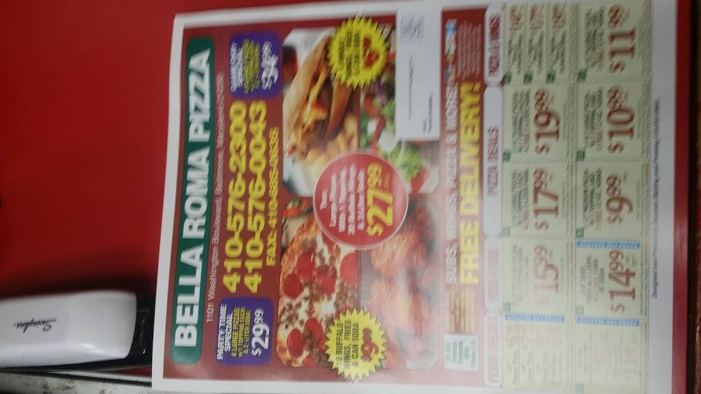 Bella Roma Pizza | restaurant | 1101 Washington Blvd, Baltimore, MD 21230, USA | 4105760043 OR +1 410-576-0043