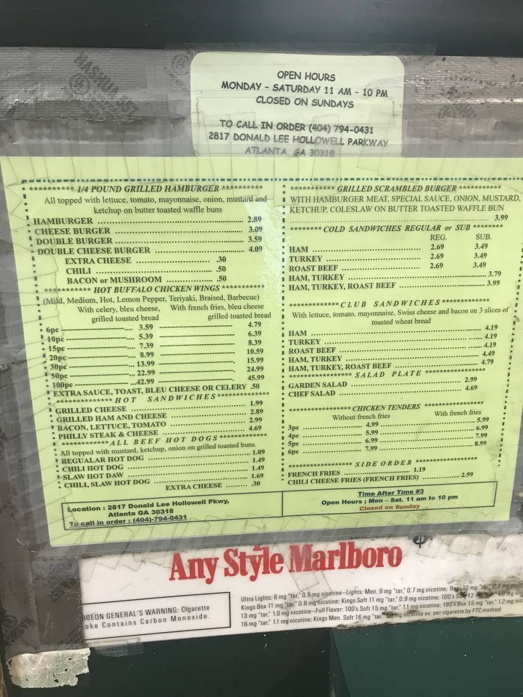 Kens Wings | restaurant | 2817 Donald Lee Hollowell Pkwy NW,, Atlanta, GA 30318, USA | 4047940431 OR +1 404-794-0431