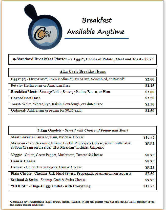 Cozy Cafe | restaurant | N6220 US Highway 51, Pardeeville, WI 53954, USA | 6087454039 OR +1 608-745-4039