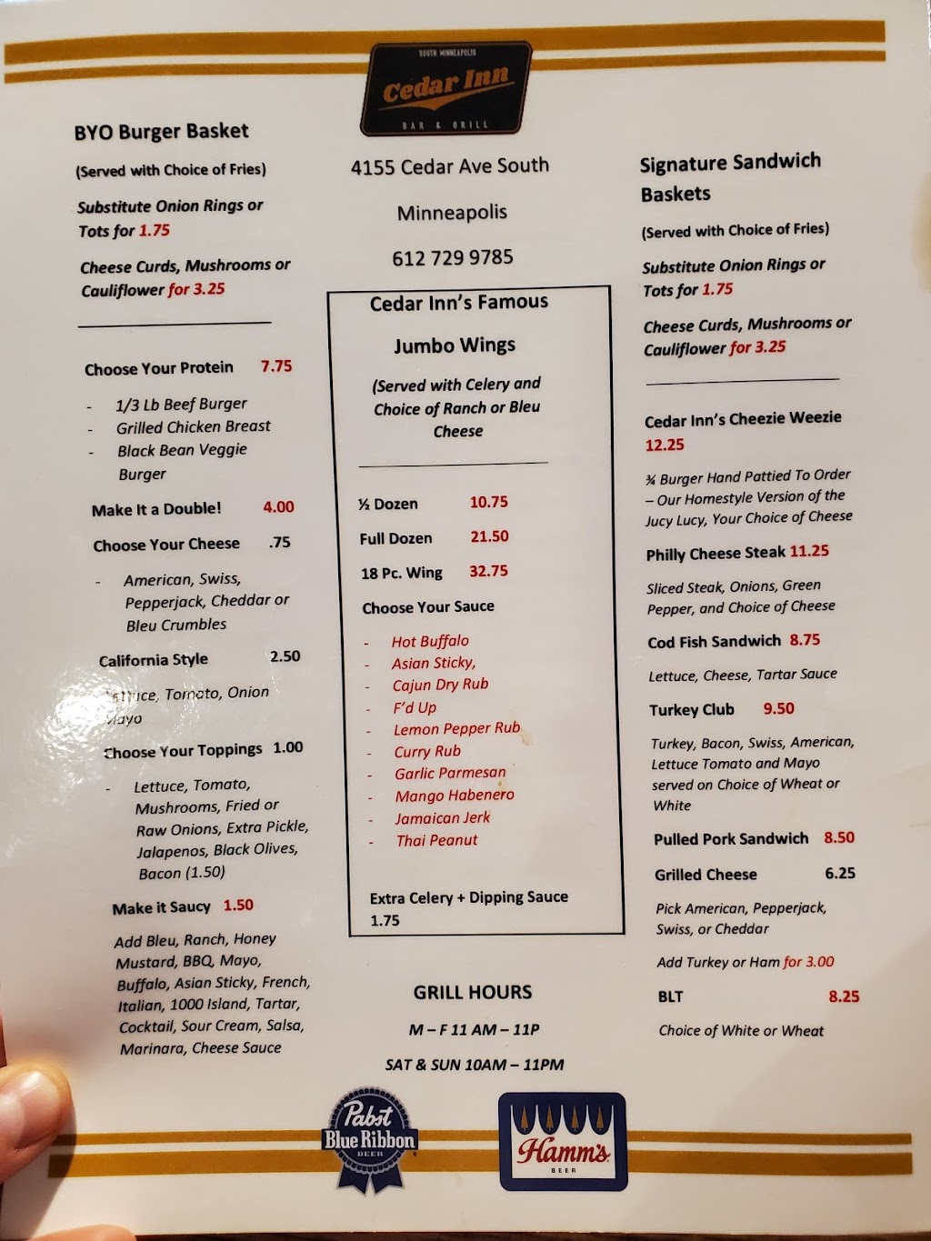 Cedar Inn | restaurant | 4155 Cedar Ave S, Minneapolis, MN 55407, USA | 6127299785 OR +1 612-729-9785