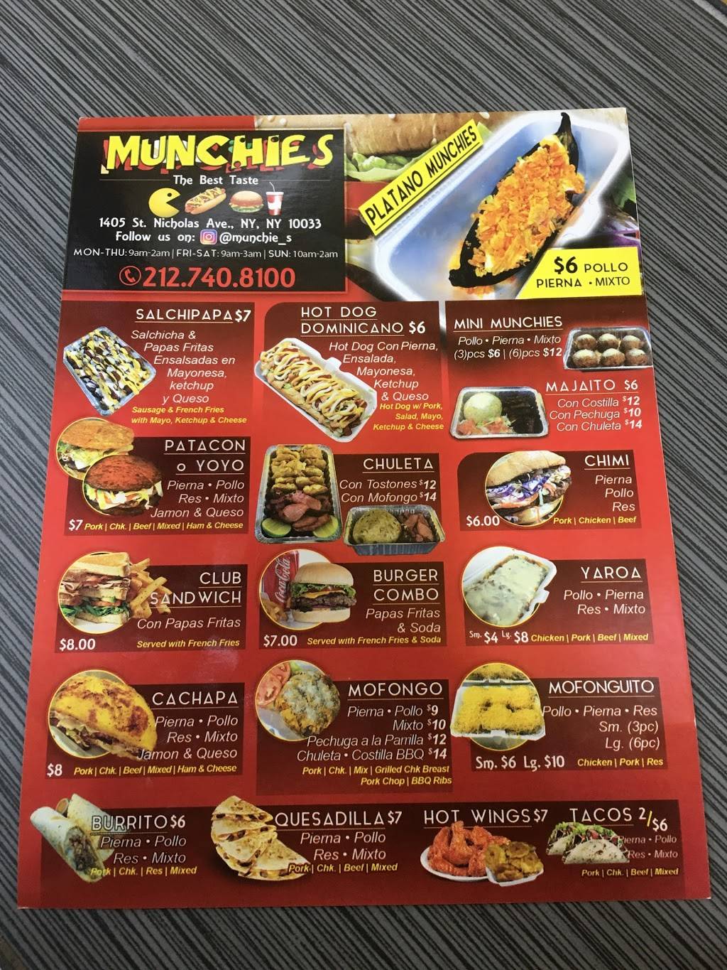 Munchies The Best Taste | restaurant | 1405 St Nicholas Ave, New York, NY 10033, USA | 2127408100 OR +1 212-740-8100