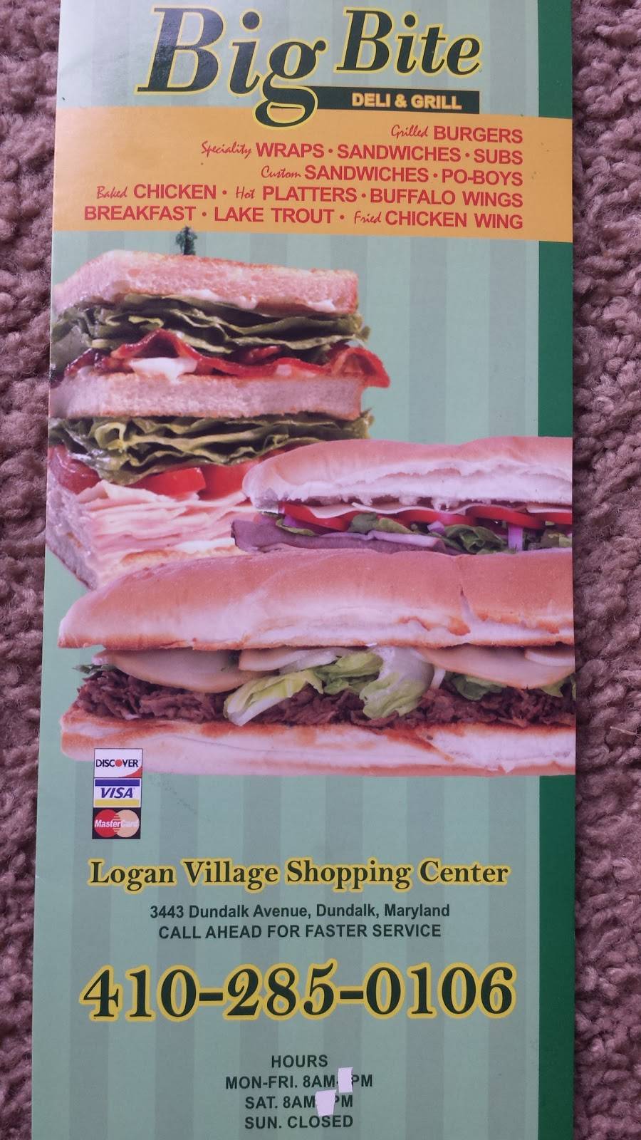 Big Bite | restaurant | 3443 Dundalk Ave, Dundalk, MD 21222, USA | 4102850106 OR +1 410-285-0106