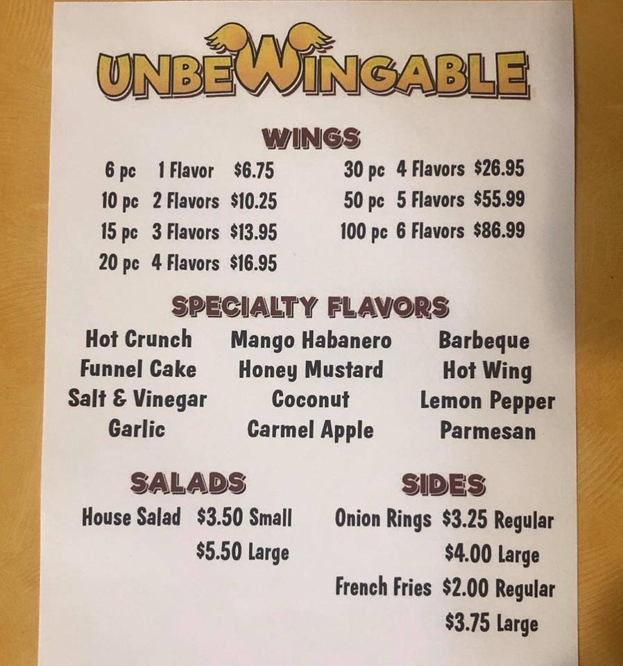 UnbeWingable | restaurant | 1706202002001, Lincoln, NE 68504, USA | 4023185244 OR +1 402-318-5244