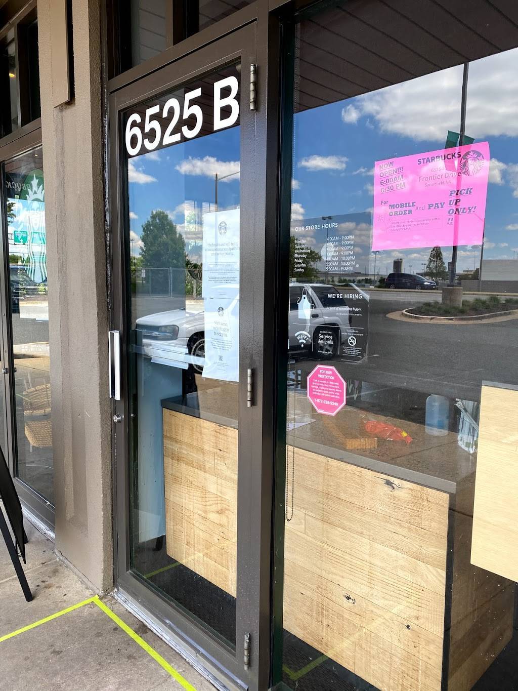 Starbucks | cafe | 6525-B Frontier Dr, Springfield, VA 22150, USA | 7039240215 OR +1 703-924-0215