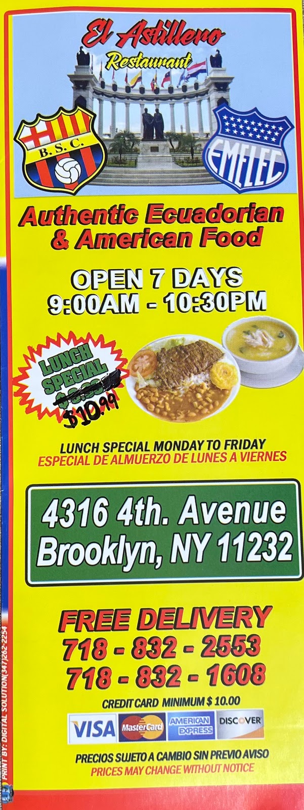 El Astillero | restaurant | 4316 4th Ave, Brooklyn, NY 11232, USA | 7188322553 OR +1 718-832-2553