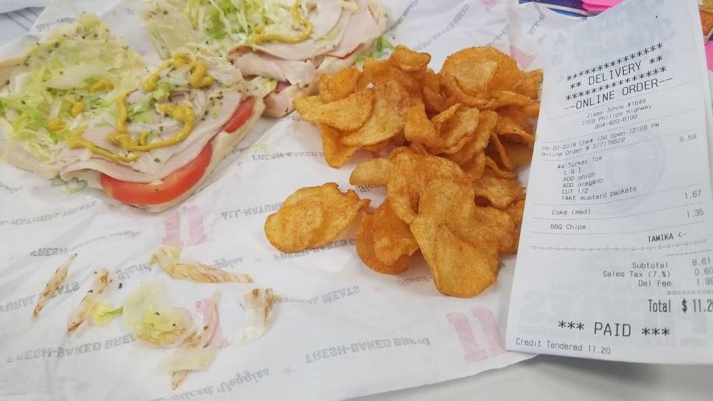 Jimmy Johns | meal delivery | 7159 Philips Hwy Ste. 1, Jacksonville, FL 32216, USA | 9044006199 OR +1 904-400-6199