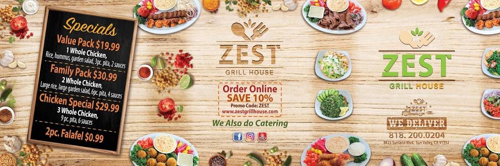 Zest Grill House | restaurant | 8823 Sunland Blvd, Sun Valley, CA 91352, USA | 8182000204 OR +1 818-200-0204