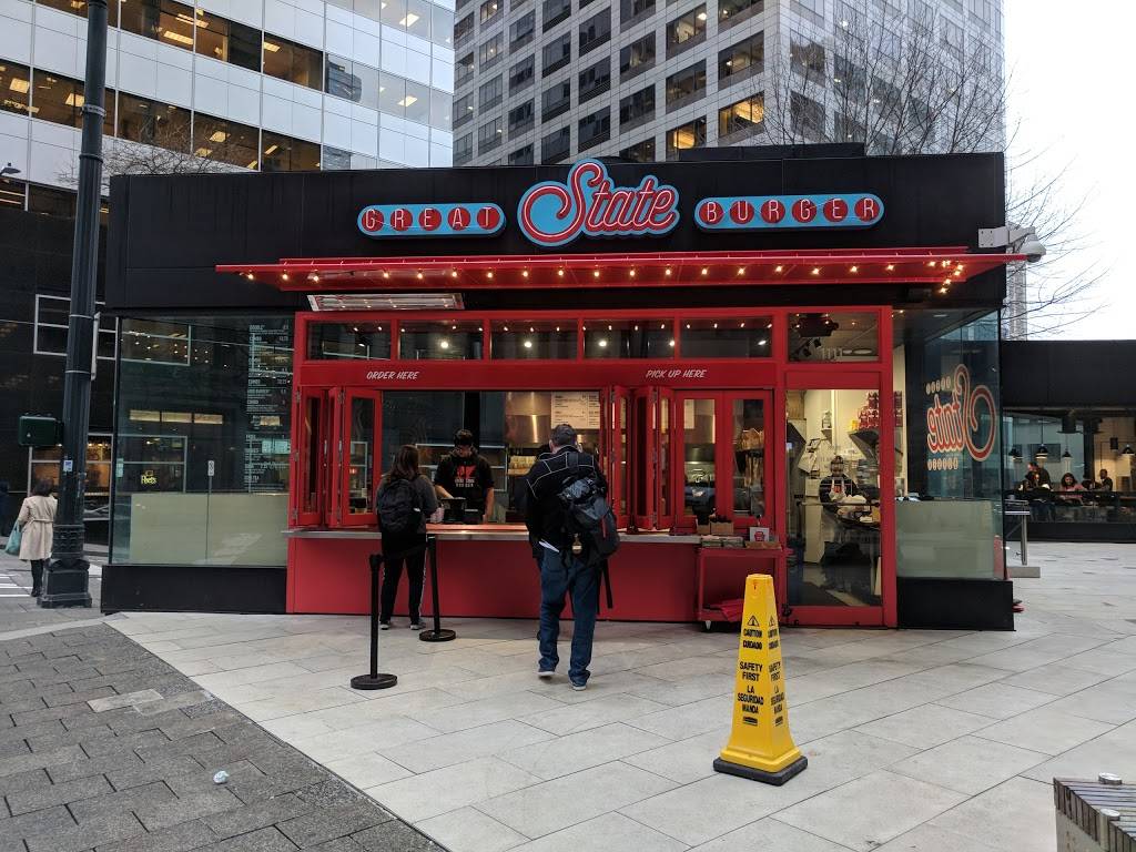 Great State Burger | restaurant | 1111 3rd Ave, Seattle, WA 98101, USA | 2067757111 OR +1 206-775-7111