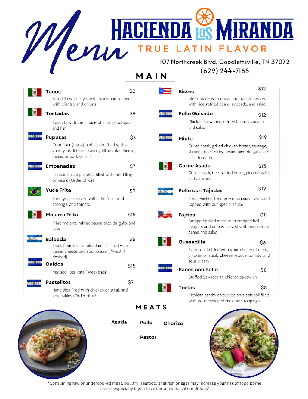 Hacienda los Miranda | restaurant | 107 Northcreek Blvd, Goodlettsville, TN 37072, USA | 6292447165 OR +1 629-244-7165