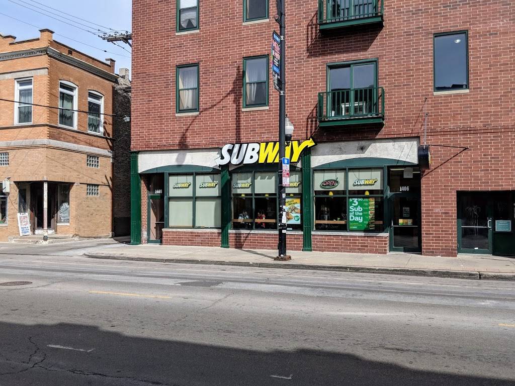 Subway Restaurants | restaurant | 1406 W 18th St, Chicago, IL 60608, USA | 3127339221 OR +1 312-733-9221