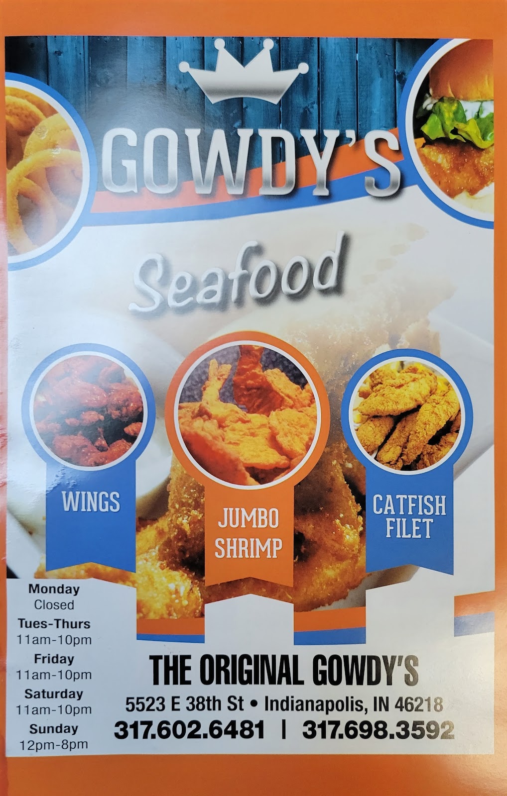 Gowdys Seafood | restaurant | 5523 E 38th St, Indianapolis, IN 46218, USA | 3176026481 OR +1 317-602-6481