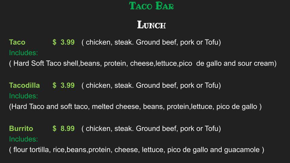 Taco Bar | restaurant | 982 Railroad Ave, Bridgeport, CT 06605, USA | 2035499060 OR +1 203-549-9060