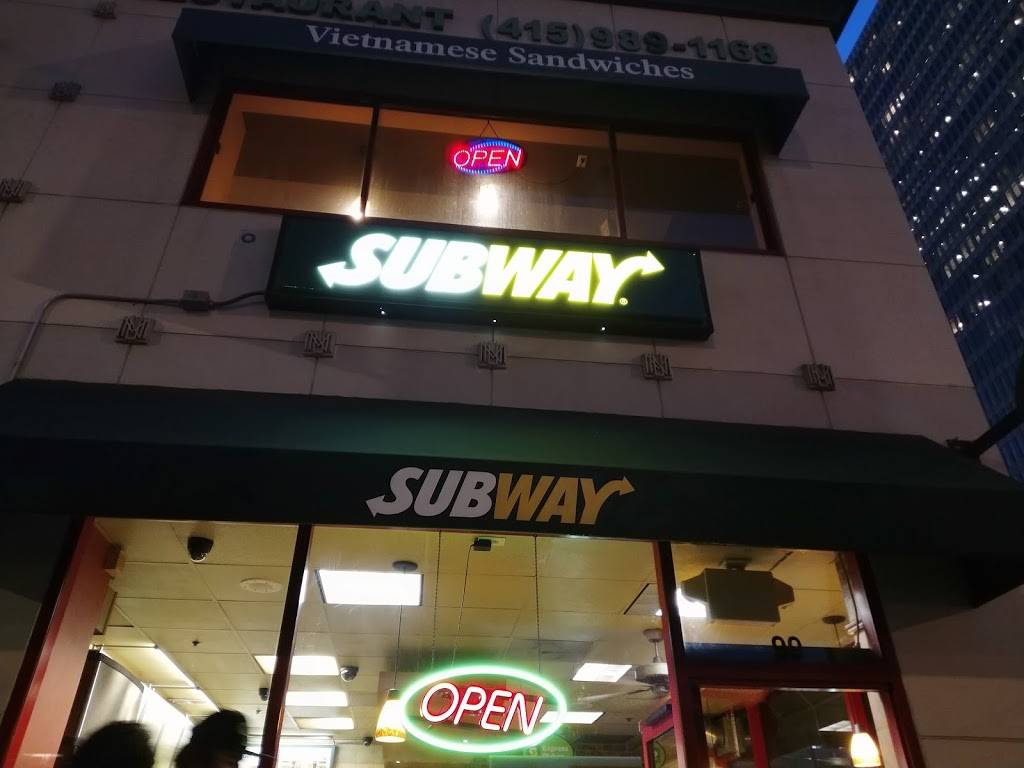 Subway Restaurants | restaurant | 99 Drumm St, San Francisco, CA 94111, USA | 4159865510 OR +1 415-986-5510