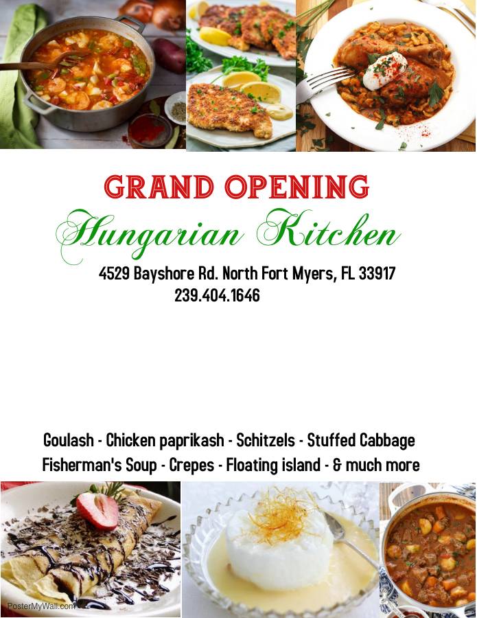 Hungarian Kitchen | restaurant | 4529 Bayshore Rd, North Fort Myers, FL 33917, USA | 2395418056 OR +1 239-541-8056